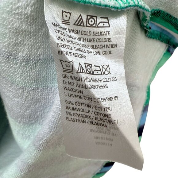 Denim & Co Beach Cover Up Plus Size 1X  Blue Stripe French Terry Womens Hoodie - Picture 13 of 13